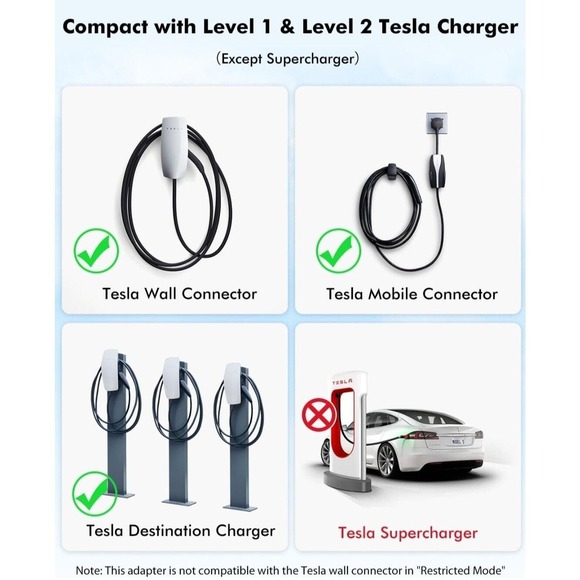 NACS to J1772 Adapter, Max 80Amp 250V J1772 EV Charging Adapter to Tesla Charger - Picture 6 of 8